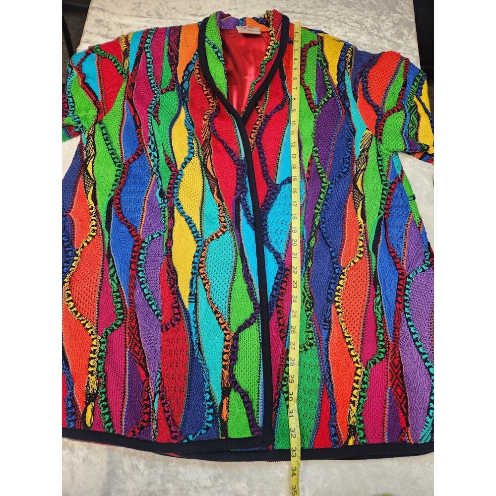 Vintage Cuggi "Coogi" Womens Multicolor Cotton Knit Australia Cardigan-Size SS - Picture 15 of 16